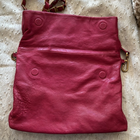 Tory Burch Vintage Red Leather Foldover Crossbody Bag - Picture 4 of 5